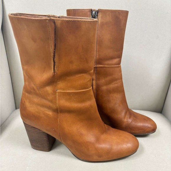 Seychelles Anthropologie Wild Ride Brown mid calf Women’s Leather Bootie 8.5 - Picture 6 of 7
